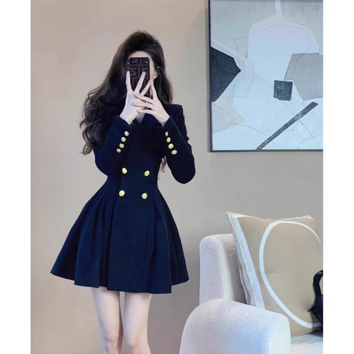 【现货】连衣裙女2025开春新款法式高级感小个子收腰显瘦西装裙子