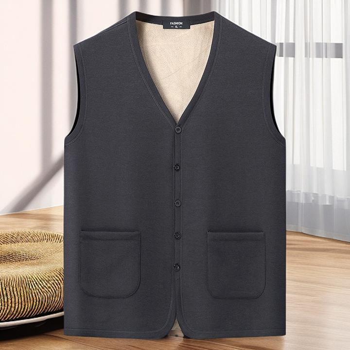 2025秋冬中老年男士加厚坎肩新款加大码马夹休闲保暖内搭加绒马甲