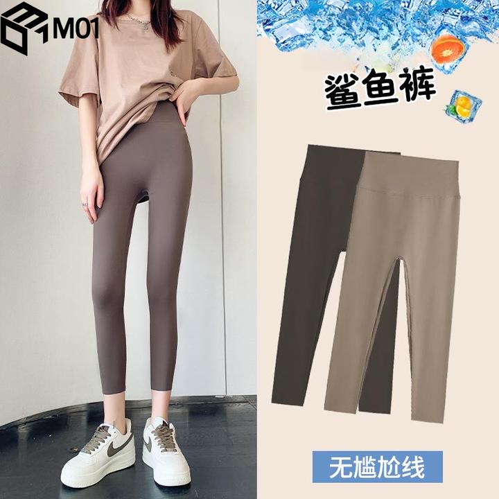 M01八分修身鲨鱼裤女秋季薄款小个子瑜伽芭比裤打底裤2025新款
