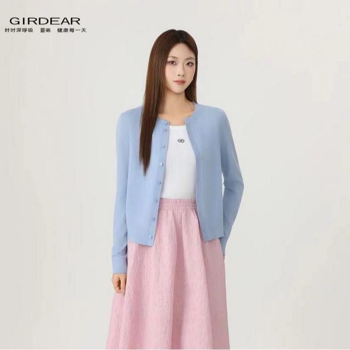 哥弟新款100%绵羊毛针织开衫148061