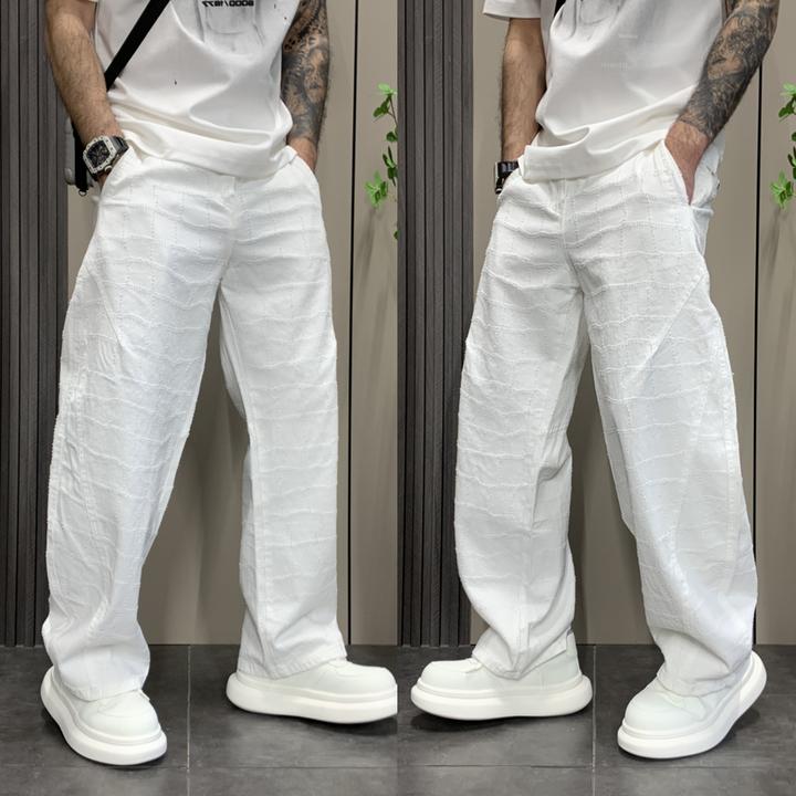 2025夏季薄款潮流韩版痞帅宽松休闲裤青年纯色时尚简约休闲长裤子