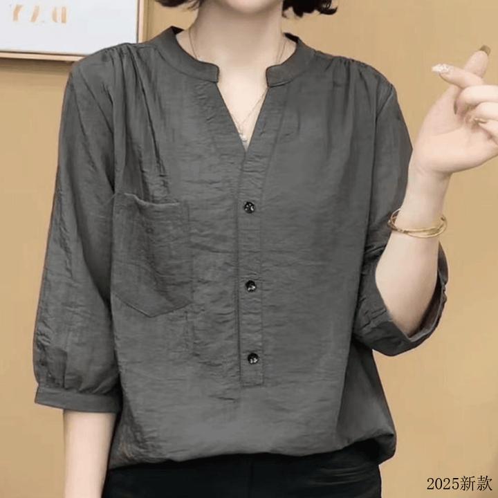【2025新品上市】色衬衫天丝麻夏季新款气质时尚减龄宽松妈妈休闲套