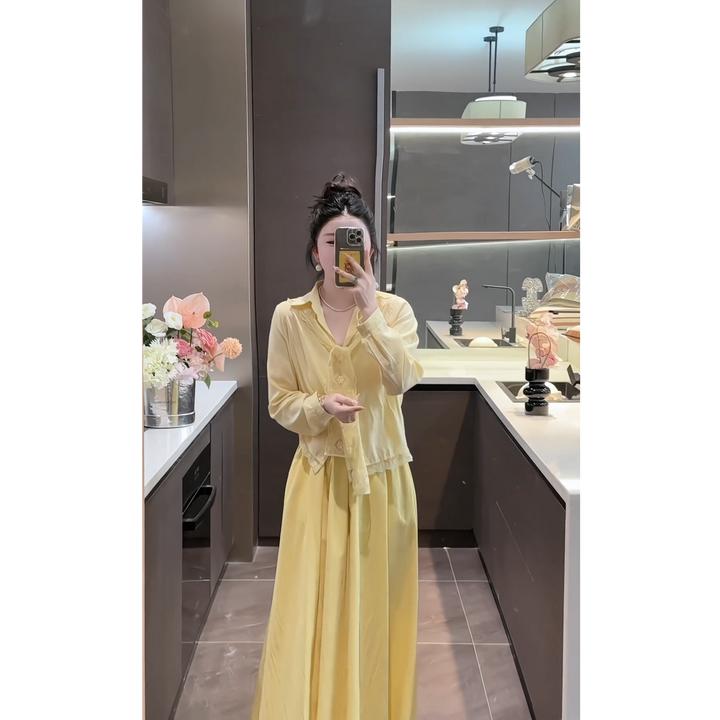 2025春季新款名媛高端气质高级感长袖衬衫上衣搭高腰显瘦半身裙女