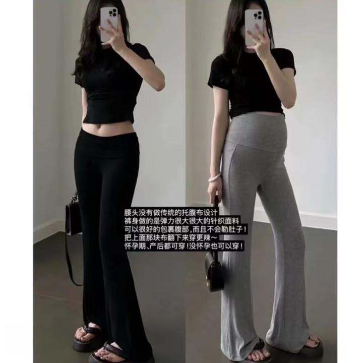 孕妇装新款2025年休闲百搭宽松时尚显瘦波点微喇裤