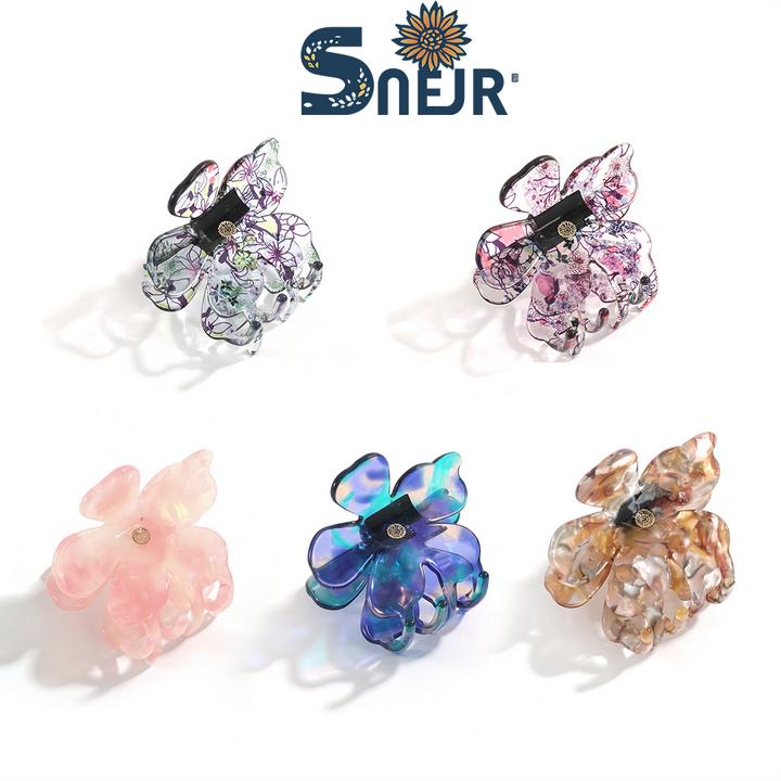 SUNNY FLUER/闪妮"繁花系列"醋酸花朵抓夹精致简约优雅