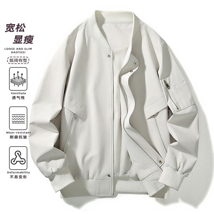 飞行员夹克加棉男女春季款美式高街黑色外套设计感百搭小众棒球服