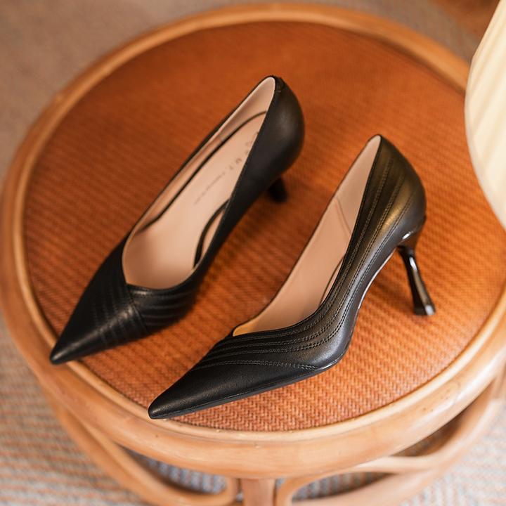 浅口单鞋女百搭新款鞋子职业淑女气质时尚舒适高跟工作鞋性感