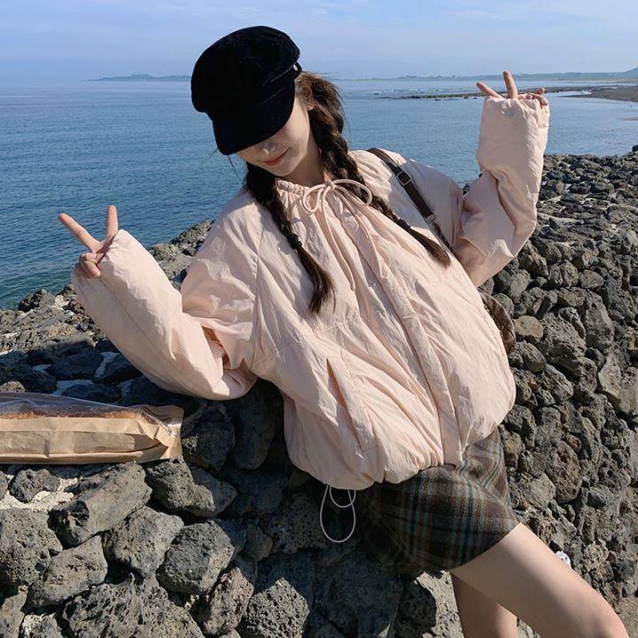 奶fufu粉色甜美减龄超好看保暖棉服女2024冬新款小个子加厚短外套