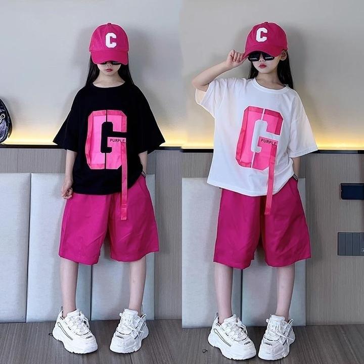 女童短袖套装2025新款夏装薄款洋气中大童运动短裤儿童夏季6-12岁