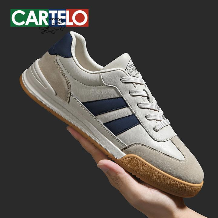 卡帝乐鳄鱼男鞋秋冬季运动复古阿甘鞋真皮拼接防滑耐磨休闲鞋男款