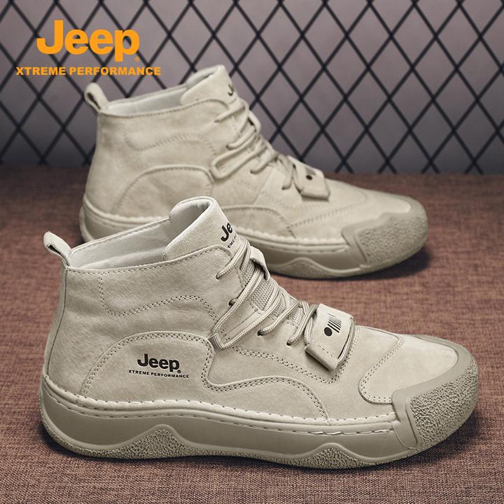 jeep吉普男鞋新款男士休闲真皮运动潮鞋休闲户外工作鞋男款马丁靴