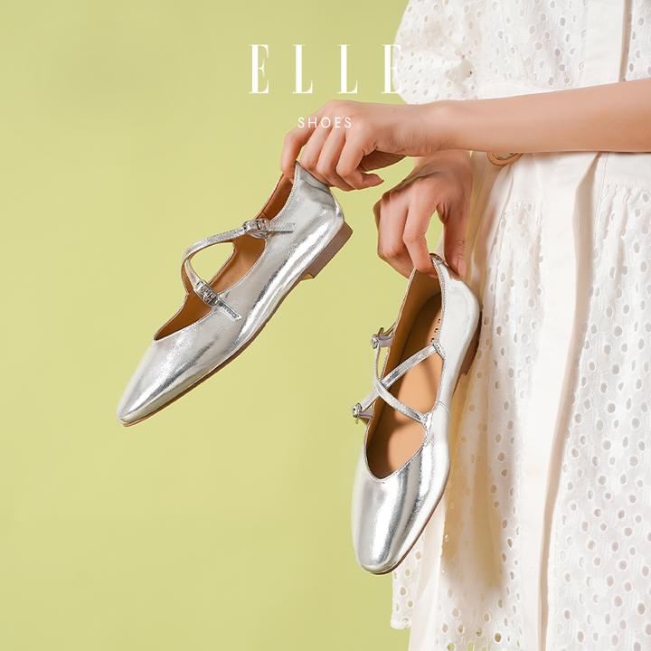 ELLE平底芭蕾舞单鞋法式仙女玛丽珍鞋2025新款软底方头瓢鞋不累脚