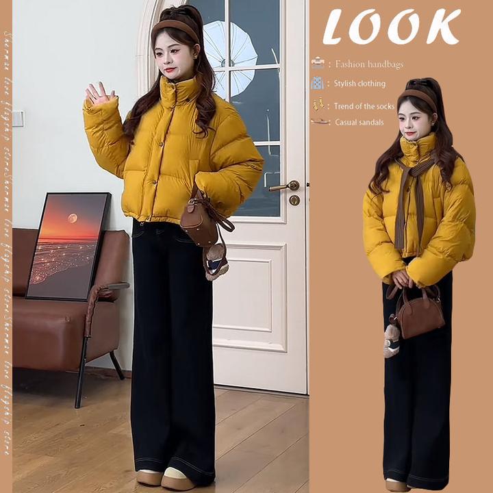 入秋一整套女装2024新款韩版宽松版立领短款简约外套休闲裤两件套