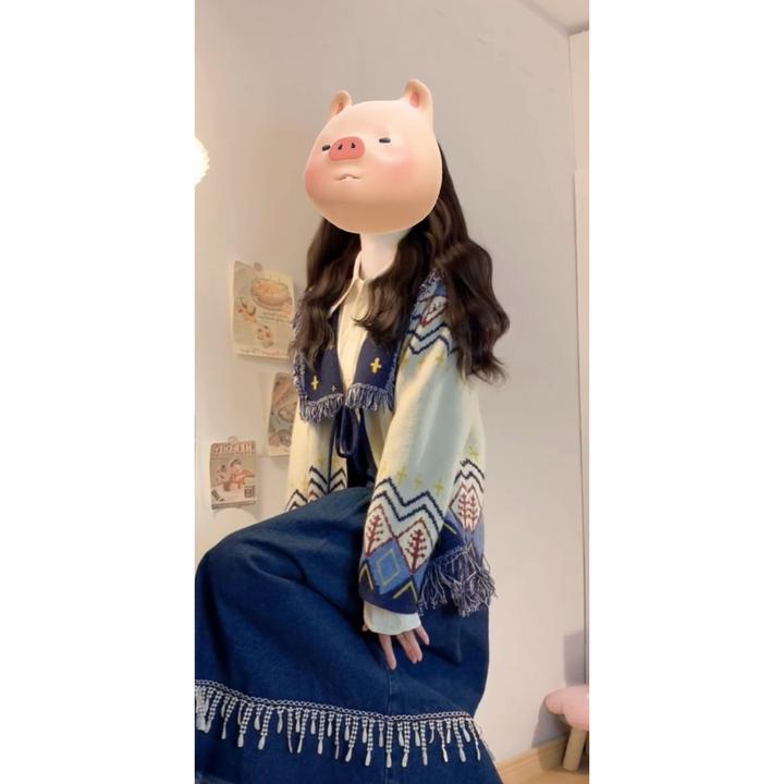 2024秋冬新款慵懒复古费尔岛毛衣外套百搭衬衫牛仔半身裙三件套装