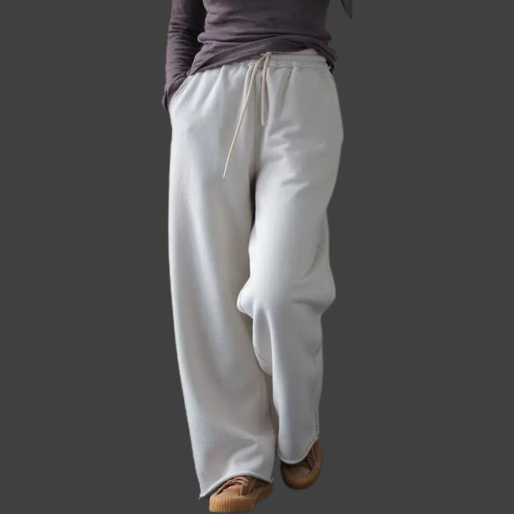 棉厚实软糯加绒双层针织布松紧腰休闲长卫裤秋冬