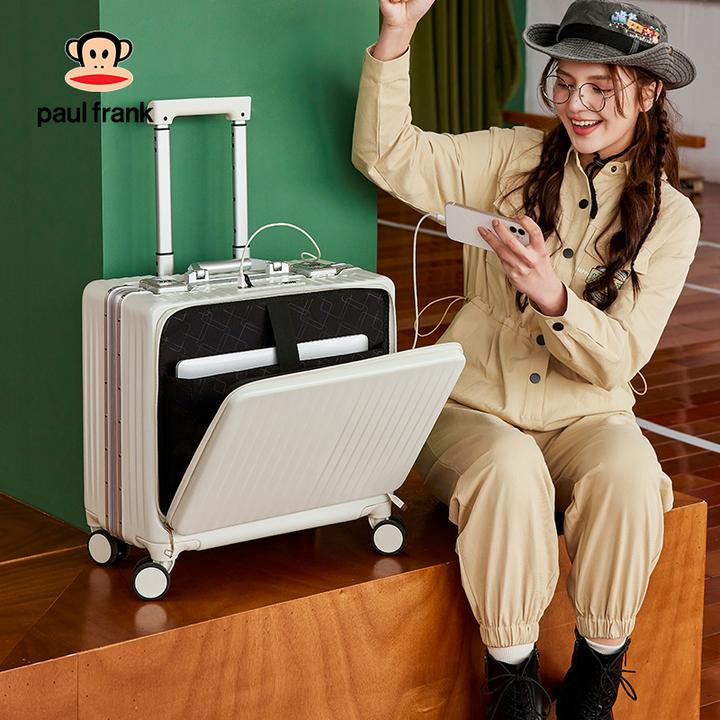 大嘴猴行李箱女铝框前开口小型18寸登机箱男多功能耐磨密码箱皮箱