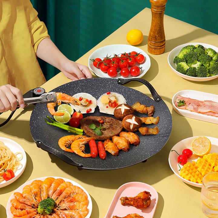 祝氏心宜电烤盘烧烤多功能煎盘家用电烤室内韩式烤肉煎烤电煎锅
