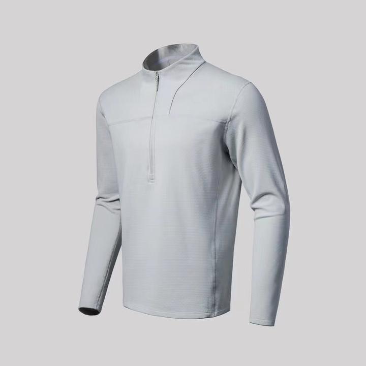 黑科技自发热秋冬户外跑步运动抓绒速干半拉链打底卫衣T恤