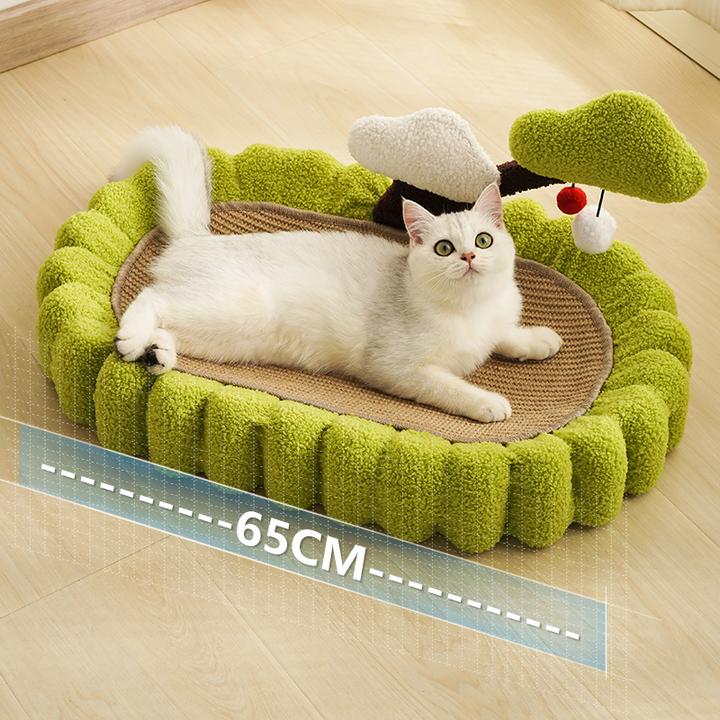 喵仙儿摇钱树编织加大椭圆麻垫猫窝猫抓盆四季通用柔软耐抓猫抓板