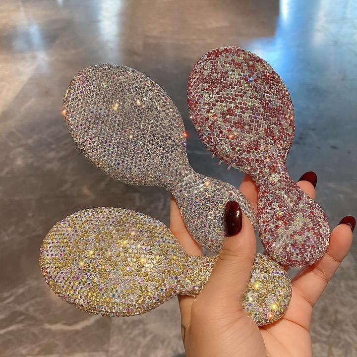 时尚可爱复古简约学生便携立体甜美奢华镶钻迷你小梳子按摩便携