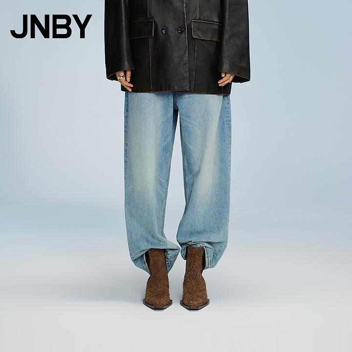 JNBY/江南布衣春秋牛仔裤女宽松休闲阔腿废土风复古做旧5O9E11690