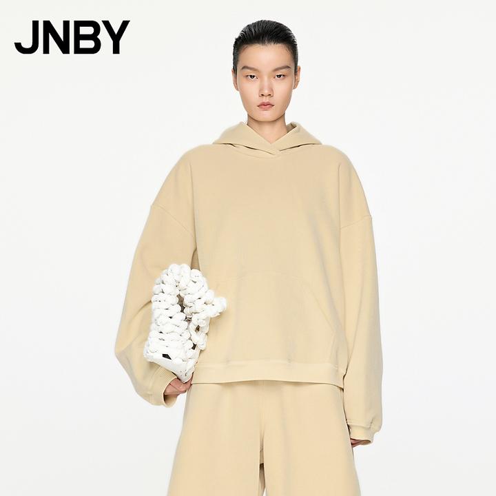 JNBY/江南布衣秋冬连帽卫衣女简约宽松套头上衣休闲纯色5O0410810