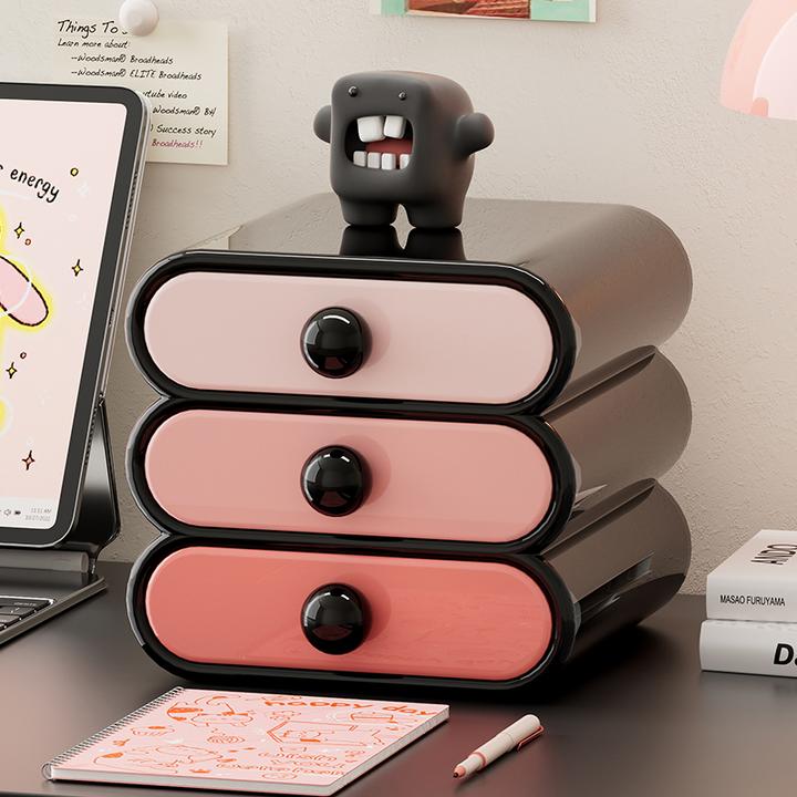 橱明星桌面收纳盒多功能玄关书桌抽屉式杂物收纳架渐变分格置物盒