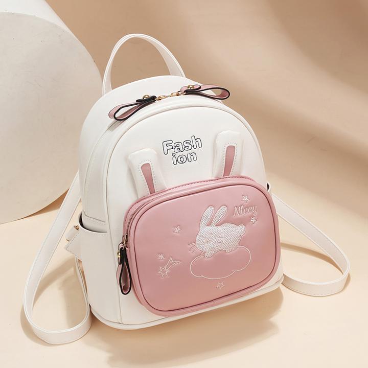 小清新百搭双肩包女包2025新款韩版书包拼色时尚女士小背包旅游包