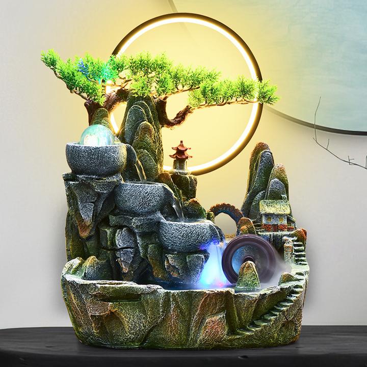 循环水喷泉景观轮水晶球家居装饰