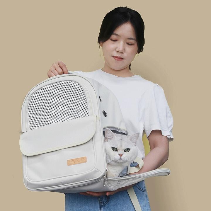 AMEEKLION猫包太空舱四季透气外出便携帆布手提幼猫包宠物双肩包