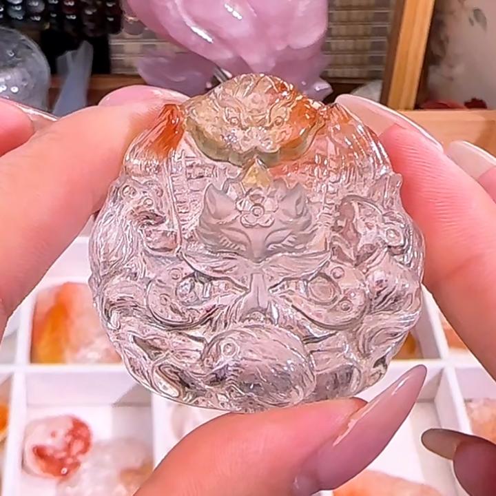 【锦鲤&胶花狐狐】纯手工精雕五仙/扇狐/胶花水晶专拍链接 链子官搭