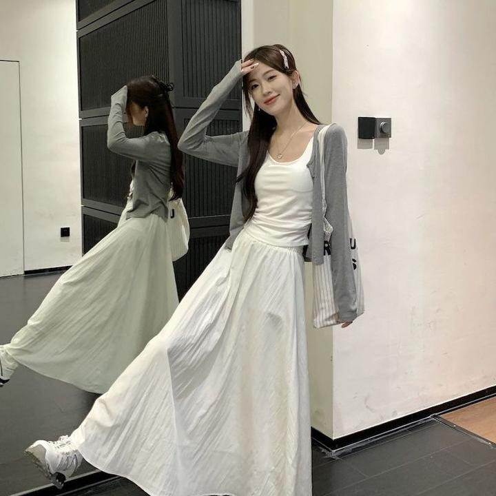 【建昕优选好物】白色半身裙开衫三件套夏季气质女神范盐系御姐轻熟