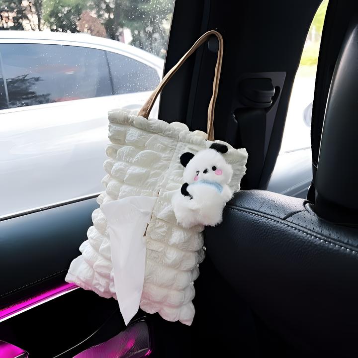 翘臀帕恰泡芙车载纸巾盒袋挂式高级感汽车扶手箱纸巾抽盒车内抽纸