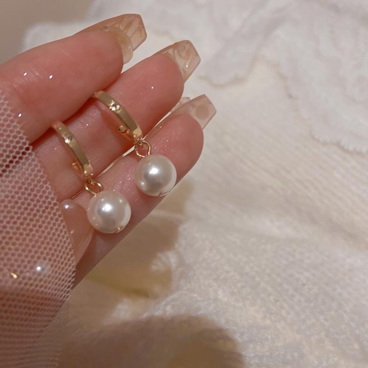 铜合金耳饰 珍珠耳夹无耳洞蚊香盘耳夹饰品小众设计高级感|小白瑾