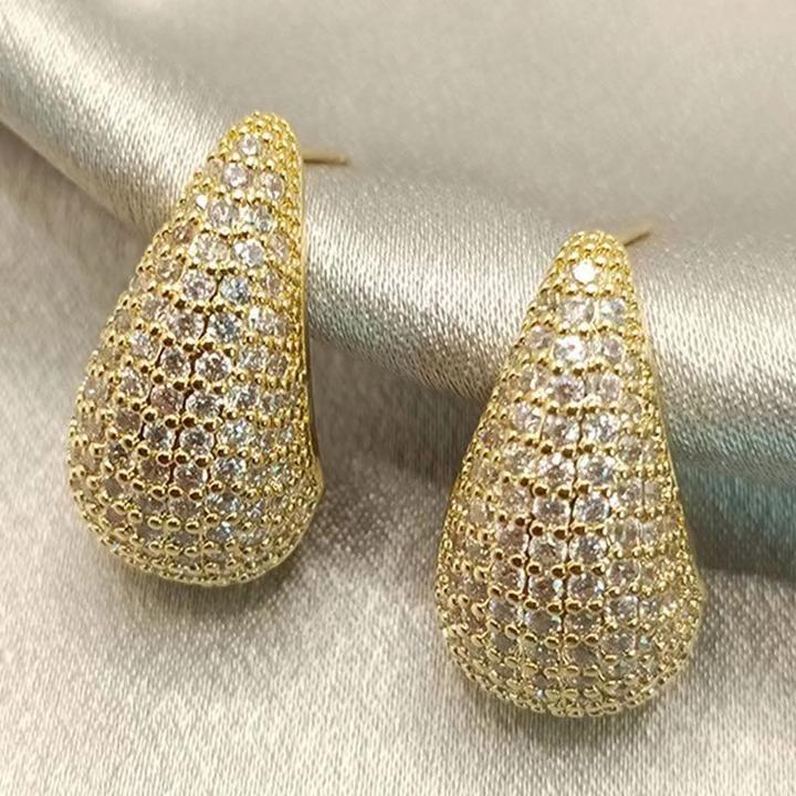 港风满锆夸张耳环精致轻奢耳饰耳钉女高级感时尚百搭小众个性设计