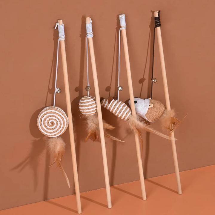 逗猫棒猫玩具自己玩的猫咪用品大全猫猫羽毛自嗨耐咬神器消耗体力