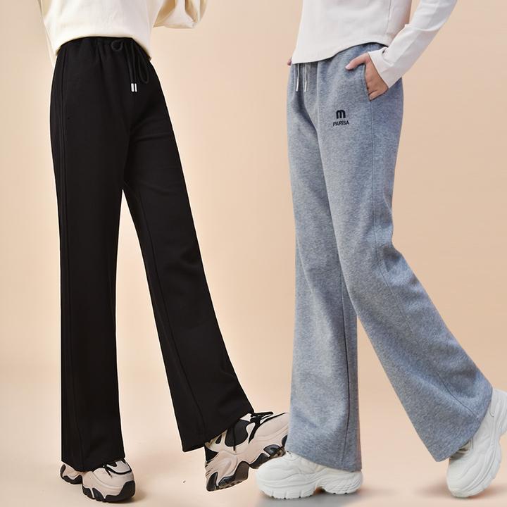 女童春秋直筒裤新款女孩百搭青少年初高中学生宽松运动休闲长裤子