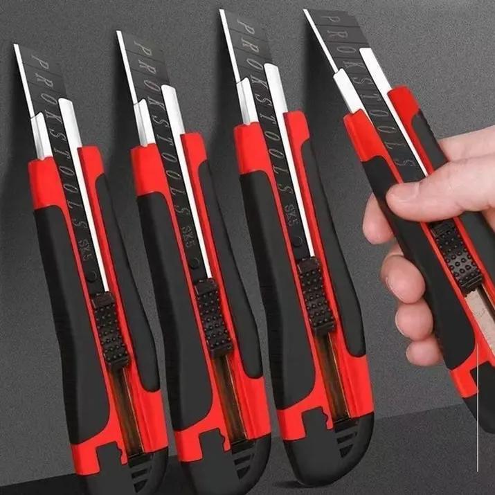 重型美工刀裁剪刀实用切割包胶耐用快递刀裁纸刀18mm工业级多功能