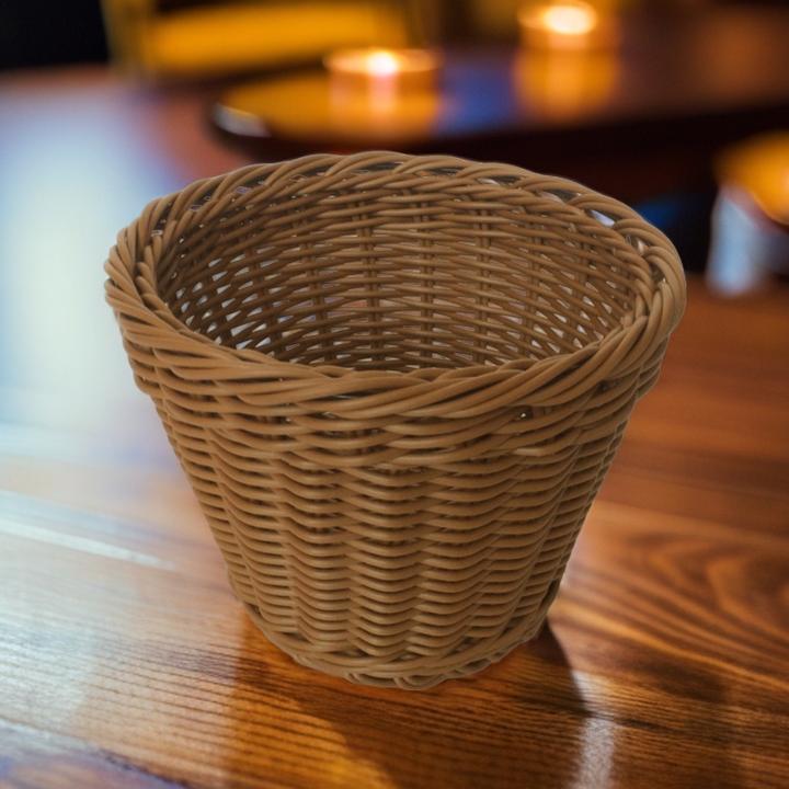 个性斜口藤篮火锅店蔬菜拼盘创意青菜桶餐具特色金针菇商用盘子