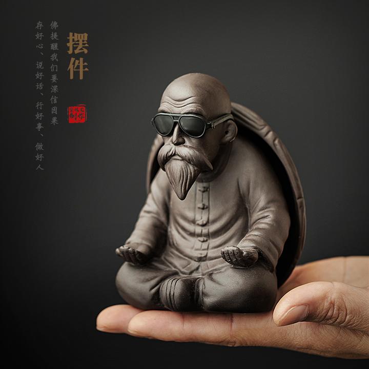 创意紫砂乌龟茶漏家用茶叶过滤器全瓷茶滤龟壳滤网茶宠摆件精品