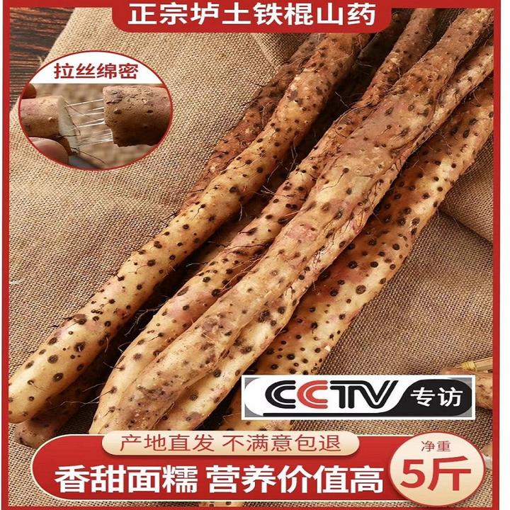温县正宗铁棍怀山药垆土地长度47公分左右家庭装5斤礼盒装4.7斤