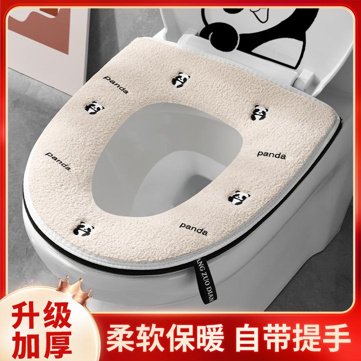 马桶坐垫通用冬季可水洗毛绒卫生间家用可爱加厚马桶套拉链式套垫