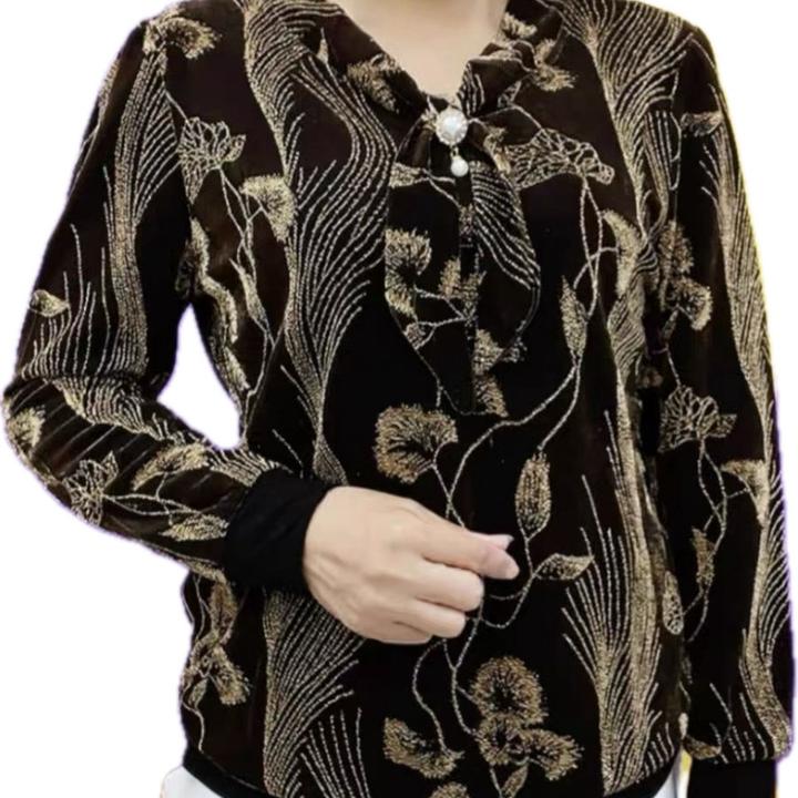 S 新款 飘带艺术花亮丝小衫