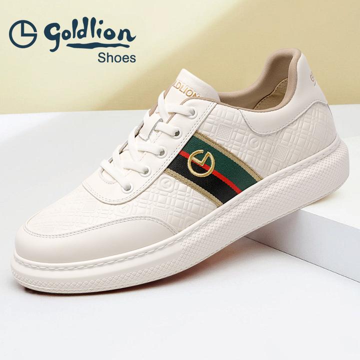 金利来皮鞋男士秋冬新款轻便小白鞋真皮厚底增高板鞋休闲百搭男鞋