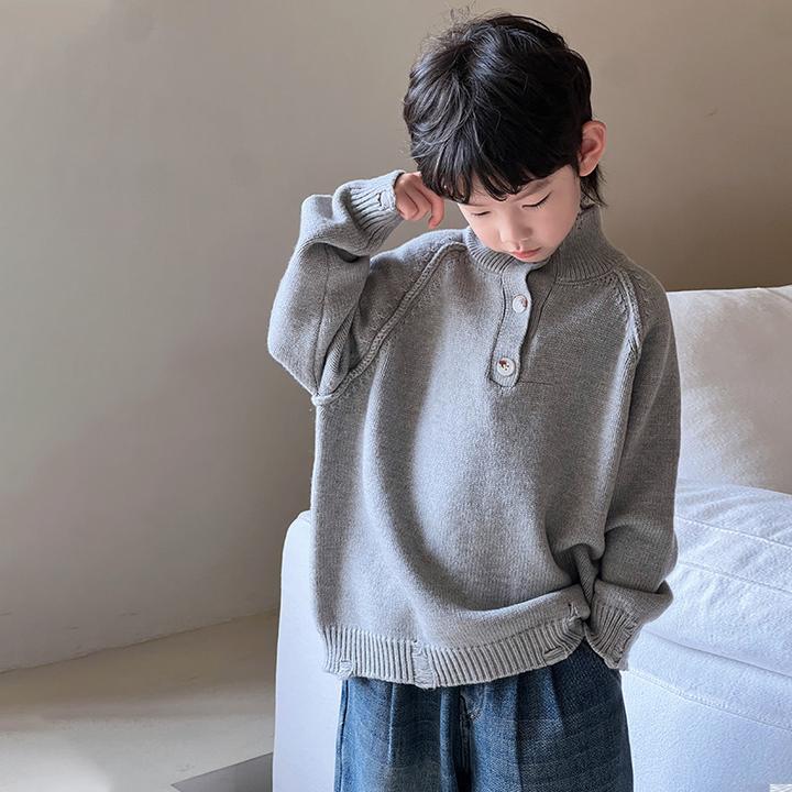 儿童毛衣男童针织衫冬装宝宝套头打底衫童装秋冬季新款男孩毛线衫