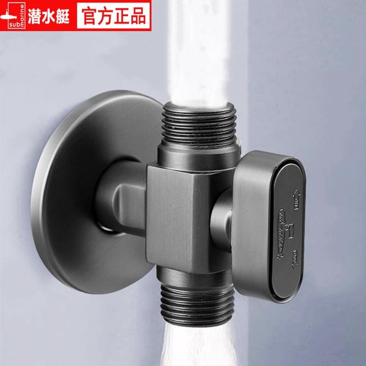潜水艇全铜枪灰色球阀大流量一进二出球形双出三通分水开关三角阀