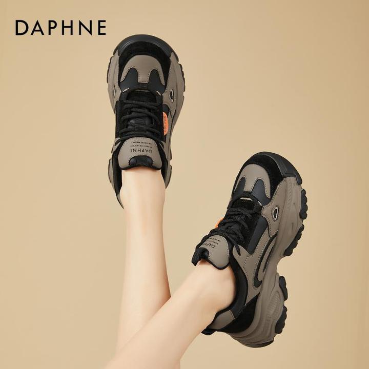 Daphne达芙妮 简约高级感~显脚小老爹鞋女松糕休闲增高加绒运动鞋