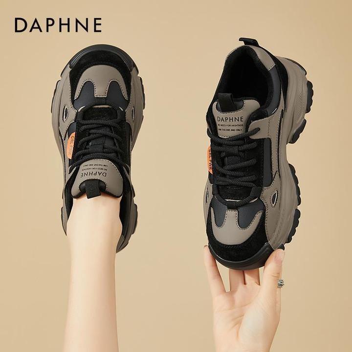 达芙妮加绒老爹鞋女款冬季2025新款女鞋秋冬款加厚棉鞋厚底运动鞋