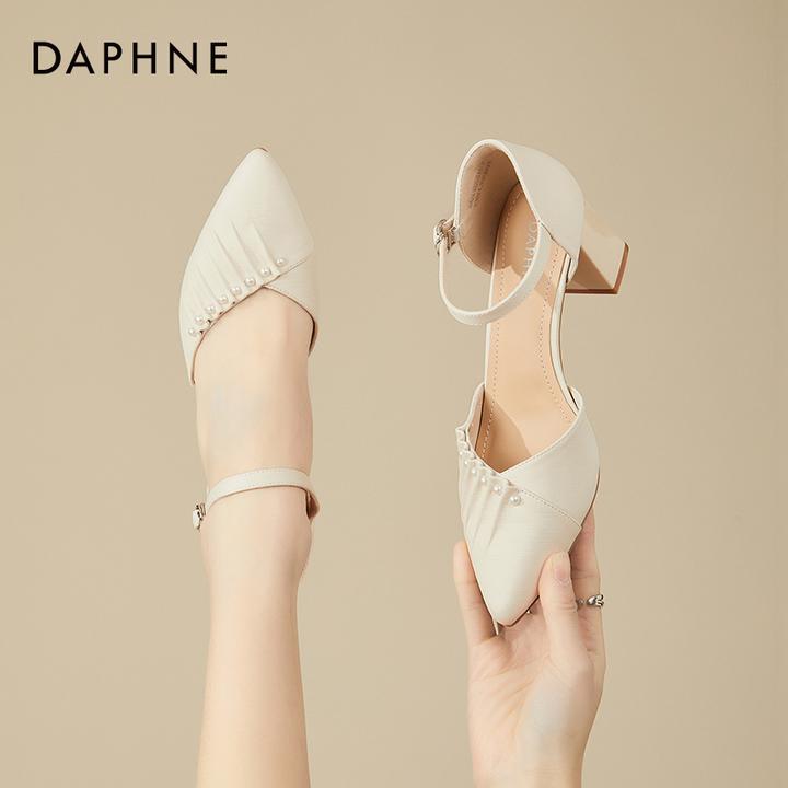 达芙妮包头凉鞋女夏季外穿2025新款尖头法式高跟鞋单鞋不累脚鞋子