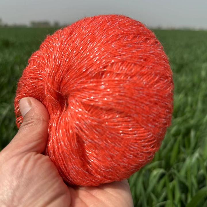 亮丝马海毛软糯毛线手工编织超柔进口真丝马海毛夏季半袖钩织毛线